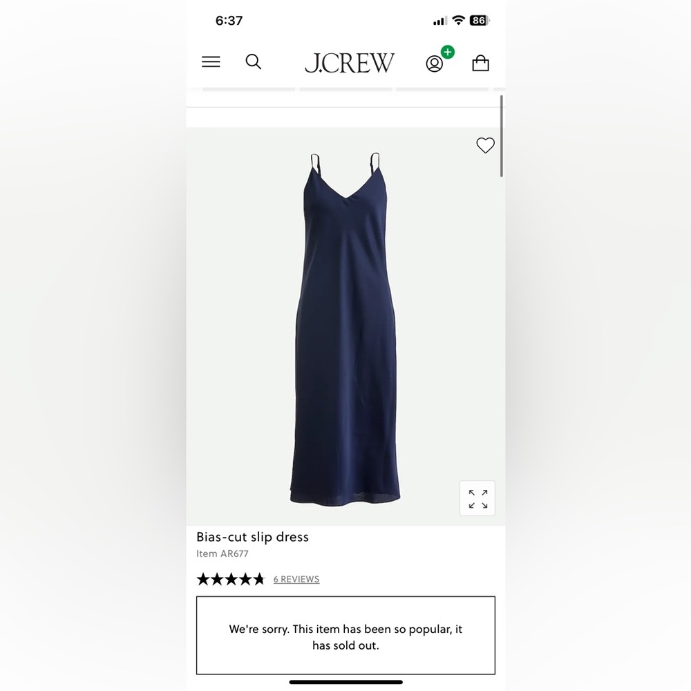 J Crew Midnight Blue Silky Slip Dress Size Small Midi